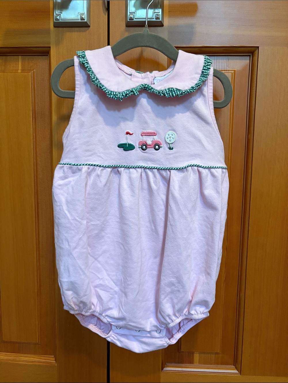 Stitchy Fish Golf Bubble Romper 3T Peter Pan Collar GUC